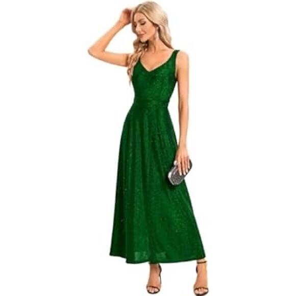 Bbonlinedress Women's Sequins Sparkling Maxi Glitter Long Split  Dress XL - Picture 2 of 11